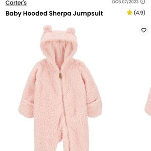 Carter's Soft Pink Sherpa Jumpsuit